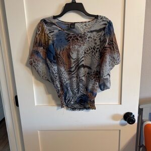Passport Multicolor Animal Print Blouse